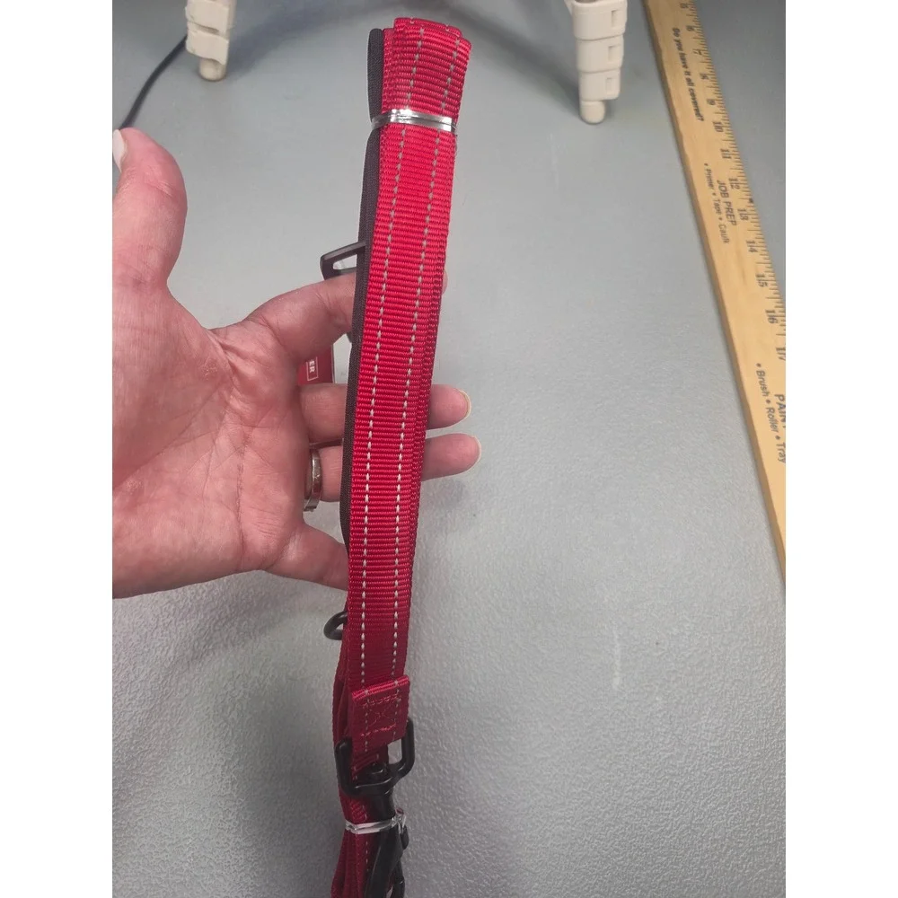 Voyager Red Reflective Dog Leash 5ft x 3/4in Padded Handle‎ Nylon Pet Lead